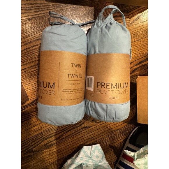 Unbranded Other - Premium Duvet Cover 2-Piece Set Twin Twin XL Light Blue Microfiber LOT OF 2 SETS